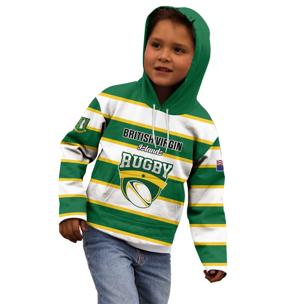 Custom British Virgin Islands Rugby Kid Hoodie Team BVI Go Champions