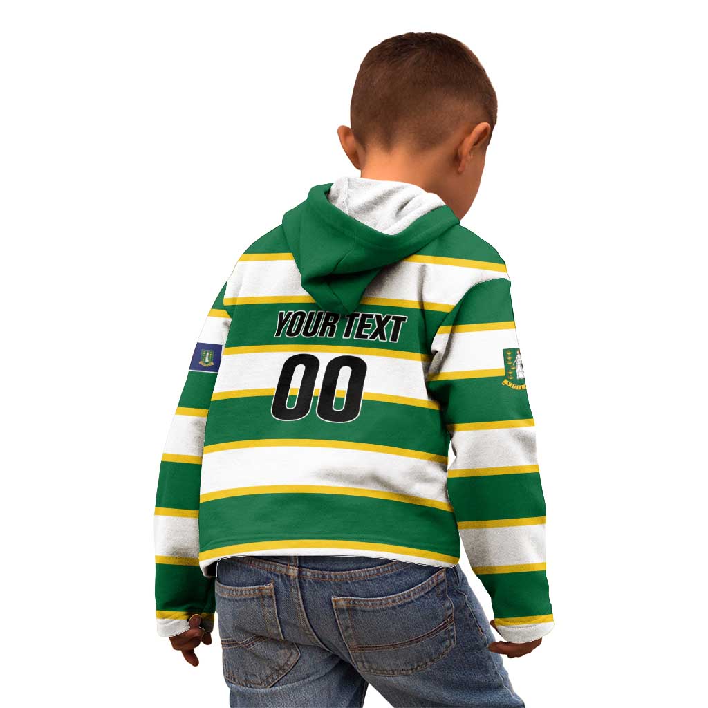 Custom British Virgin Islands Rugby Kid Hoodie Team BVI Go Champions