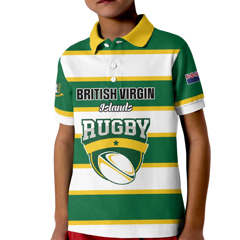 Custom British Virgin Islands Rugby Kid Polo Shirt Team BVI Go Champions