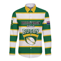 Custom British Virgin Islands Rugby Long Sleeve Button Shirt Team BVI Go Champions