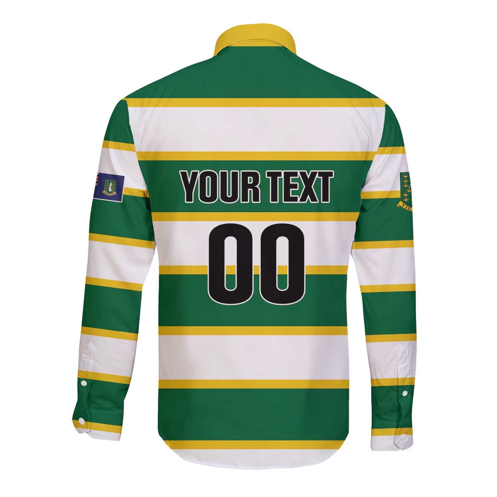 Custom British Virgin Islands Rugby Long Sleeve Button Shirt Team BVI Go Champions