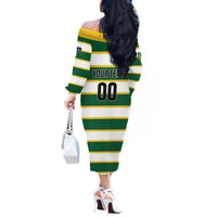 Custom British Virgin Islands Rugby Off The Shoulder Long Sleeve Dress Team BVI Go Champions