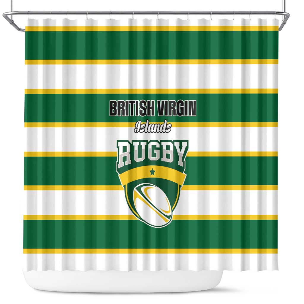 British Virgin Islands Rugby Shower Curtain Team BVI Go Champions