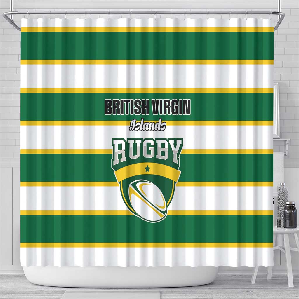 British Virgin Islands Rugby Shower Curtain Team BVI Go Champions