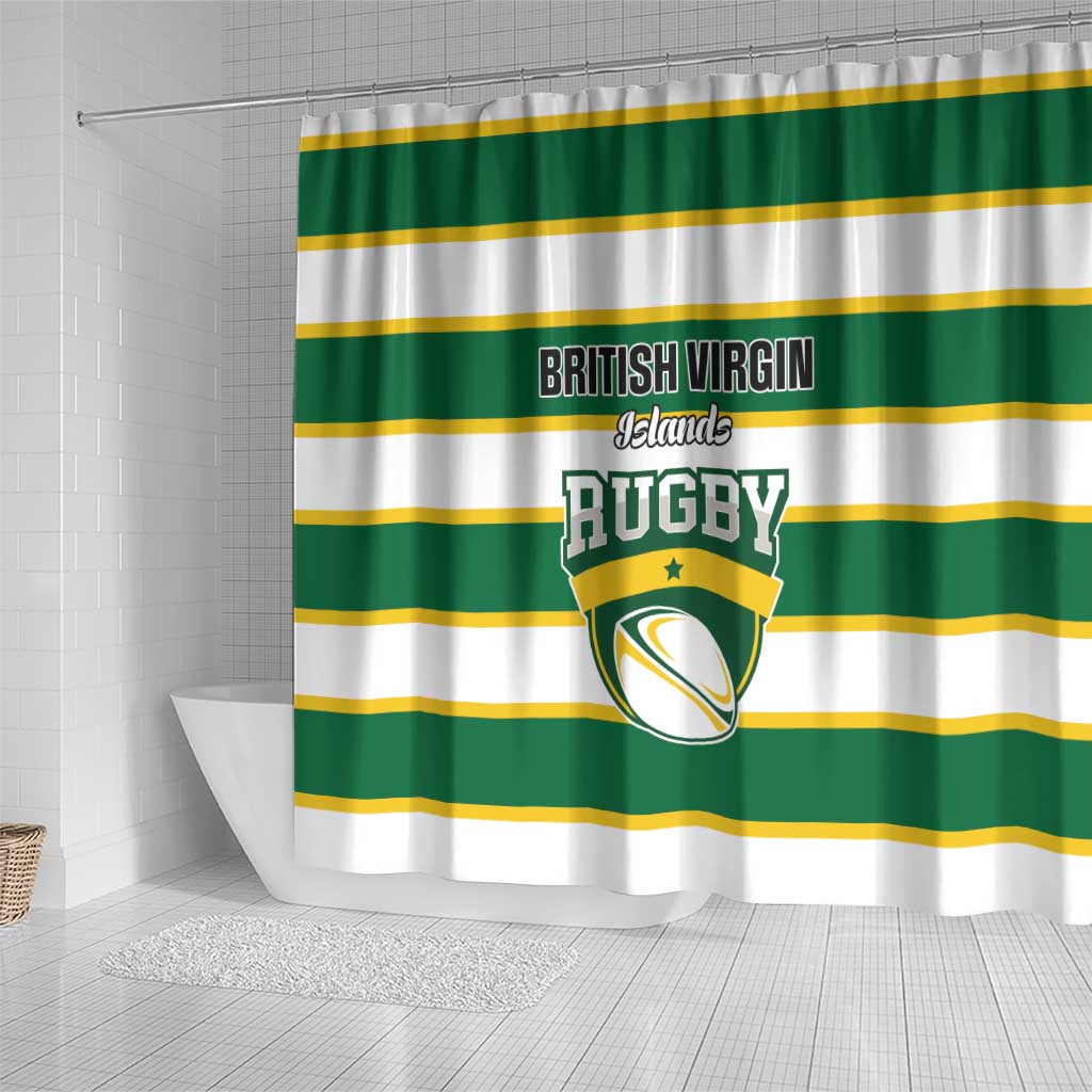 British Virgin Islands Rugby Shower Curtain Team BVI Go Champions