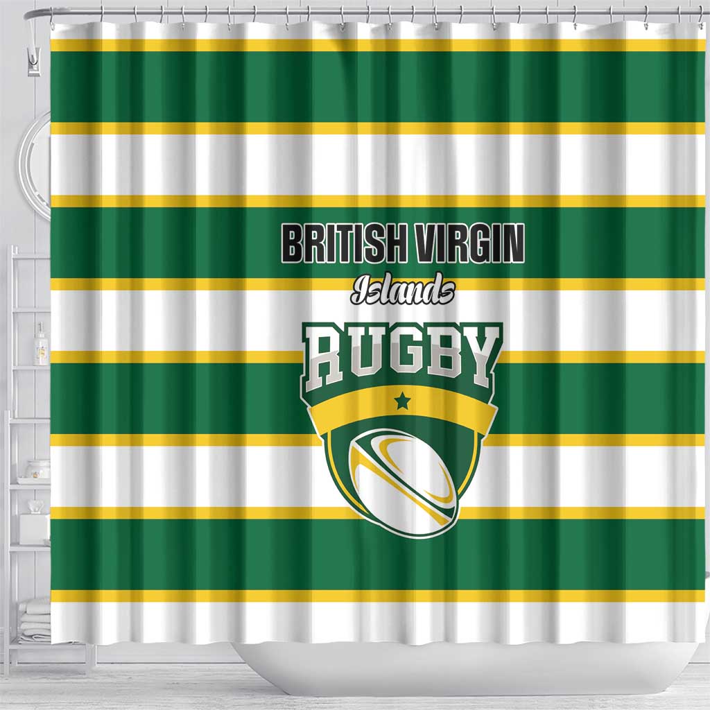 British Virgin Islands Rugby Shower Curtain Team BVI Go Champions