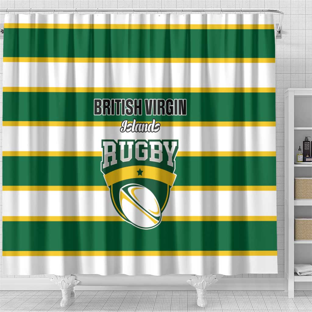 British Virgin Islands Rugby Shower Curtain Team BVI Go Champions