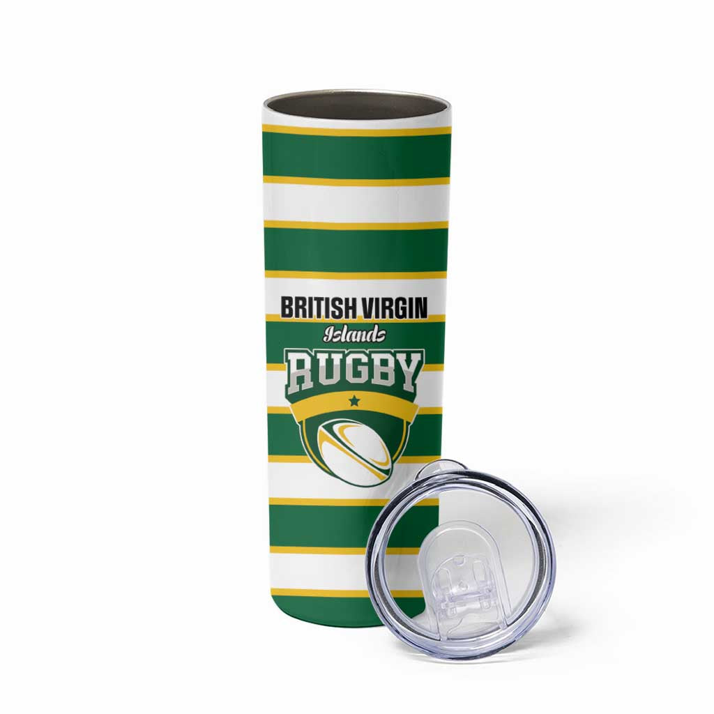Custom British Virgin Islands Rugby Skinny Tumbler Team BVI Go Champions