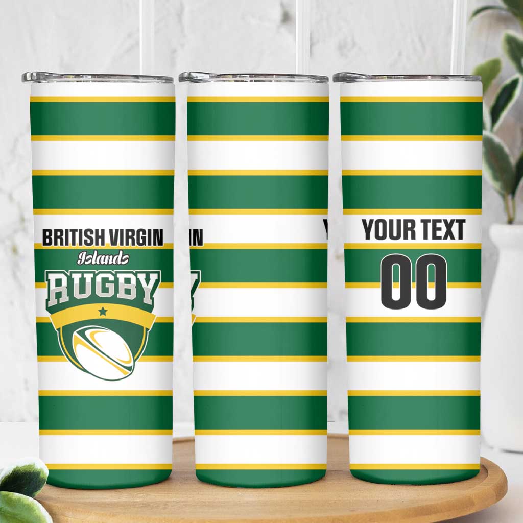 Custom British Virgin Islands Rugby Skinny Tumbler Team BVI Go Champions