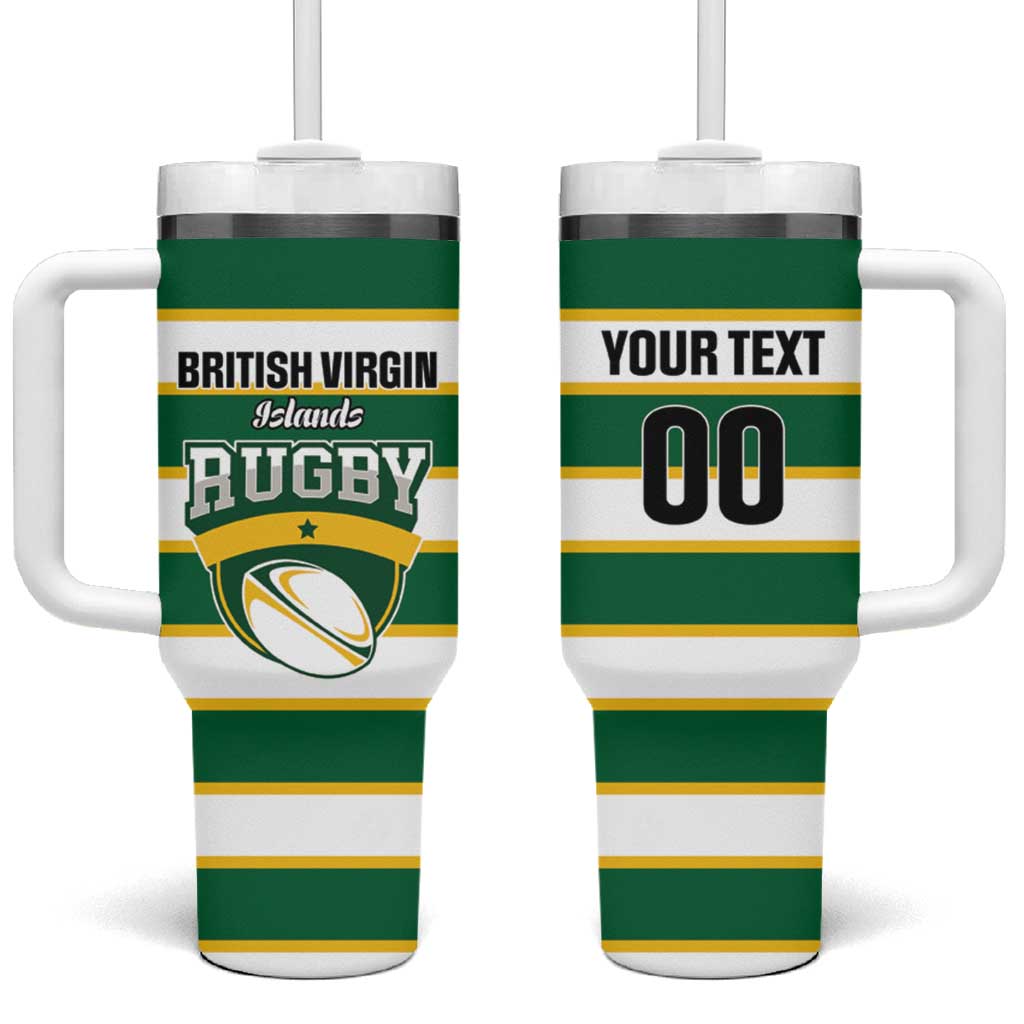 Custom British Virgin Islands Rugby Tumbler With Handle Team BVI Go Champions