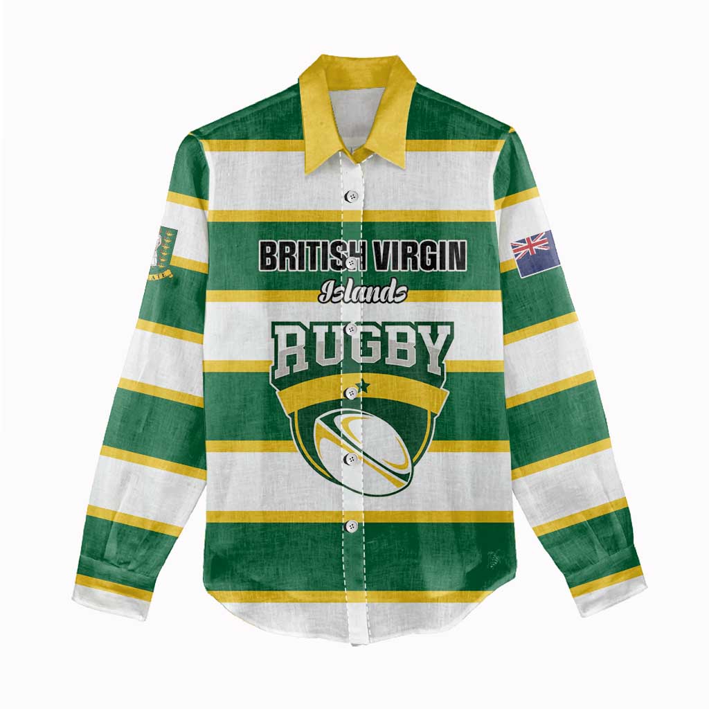 Custom British Virgin Islands Rugby Women Casual Shirt Team BVI Go Champions
