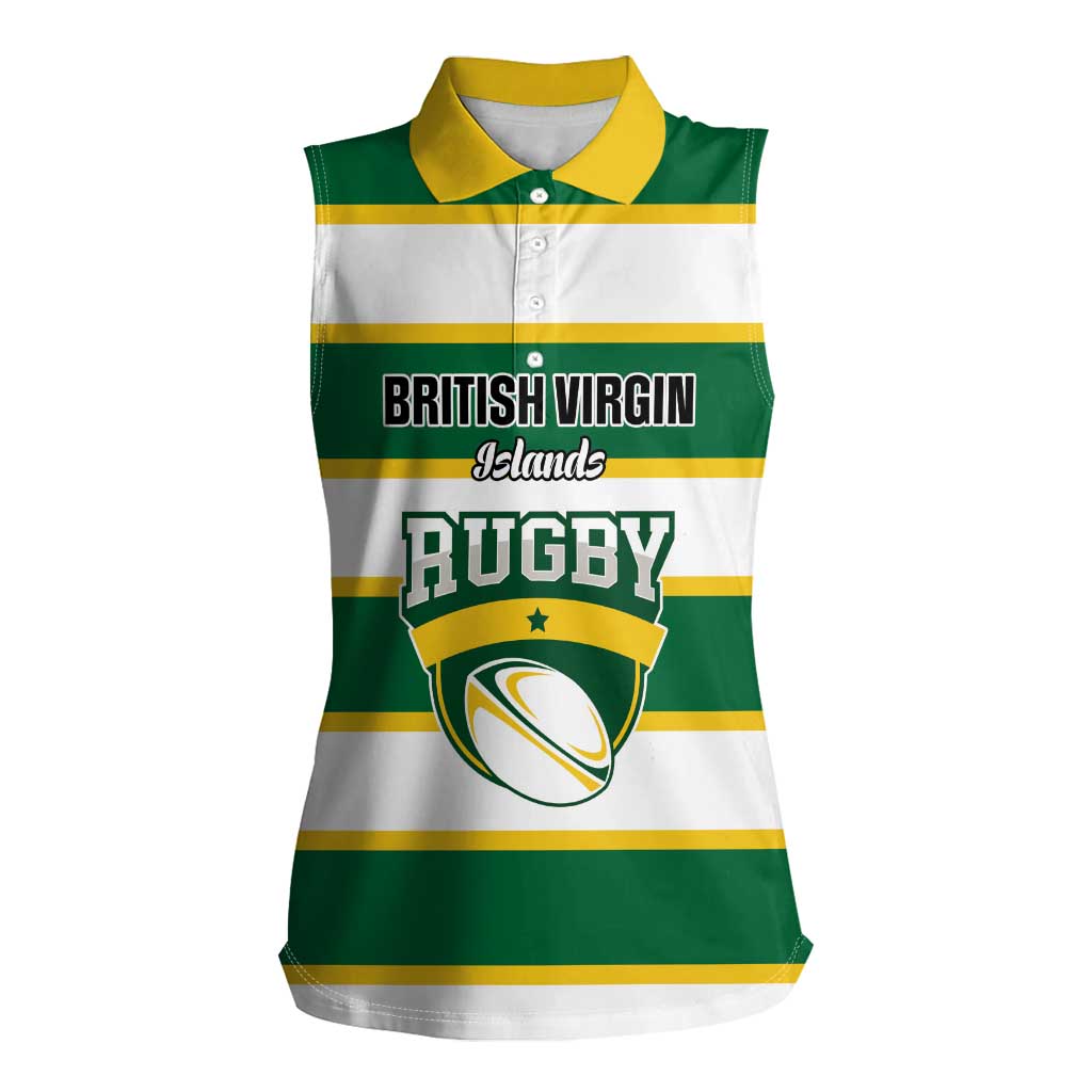 Custom British Virgin Islands Rugby Women Sleeveless Polo Shirt Team BVI Go Champions