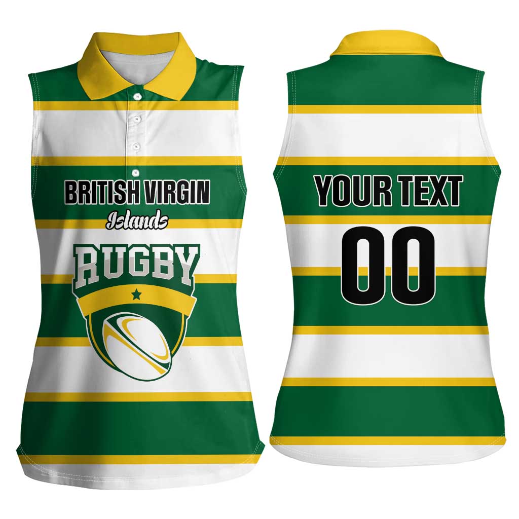 Custom British Virgin Islands Rugby Women Sleeveless Polo Shirt Team BVI Go Champions