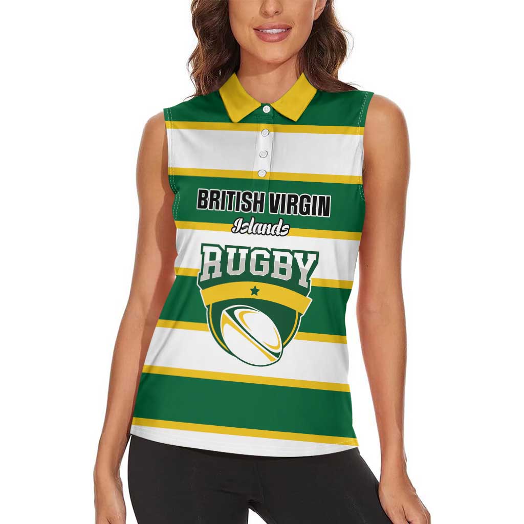 Custom British Virgin Islands Rugby Women Sleeveless Polo Shirt Team BVI Go Champions