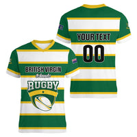 Custom British Virgin Islands Rugby Women V-Neck T-Shirt Team BVI Go Champions