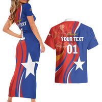 Personalized Chile 2024 Football Couples Matching Short Sleeve Bodycon Dress and Hawaiian Shirt Concurso La Roja - Wonder Print Shop