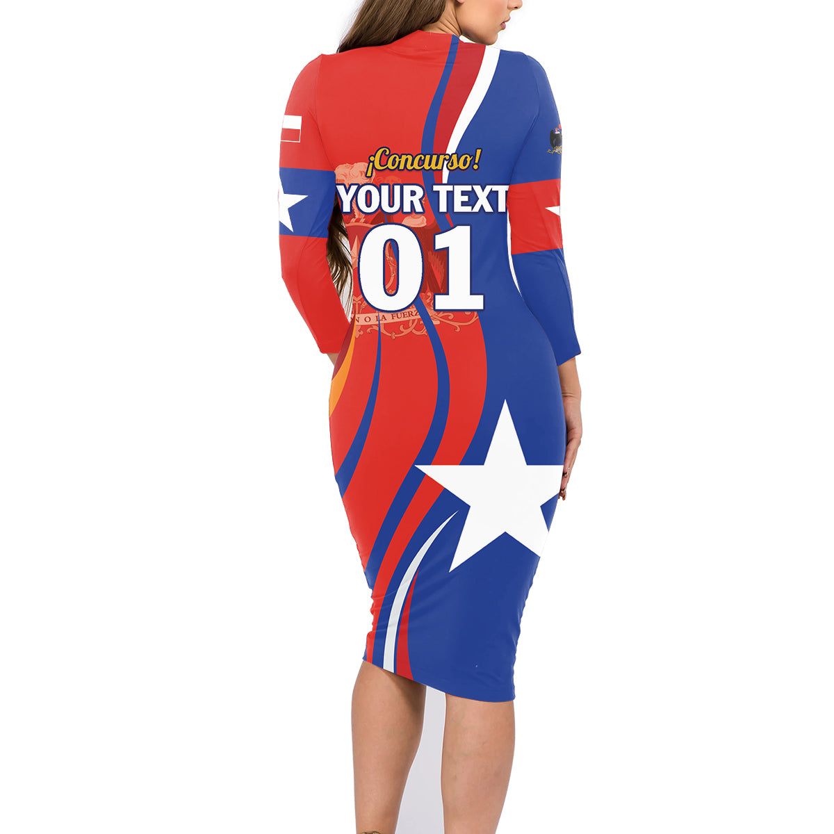 Personalized Chile 2024 Football Family Matching Long Sleeve Bodycon Dress and Hawaiian Shirt Concurso La Roja - Wonder Print Shop