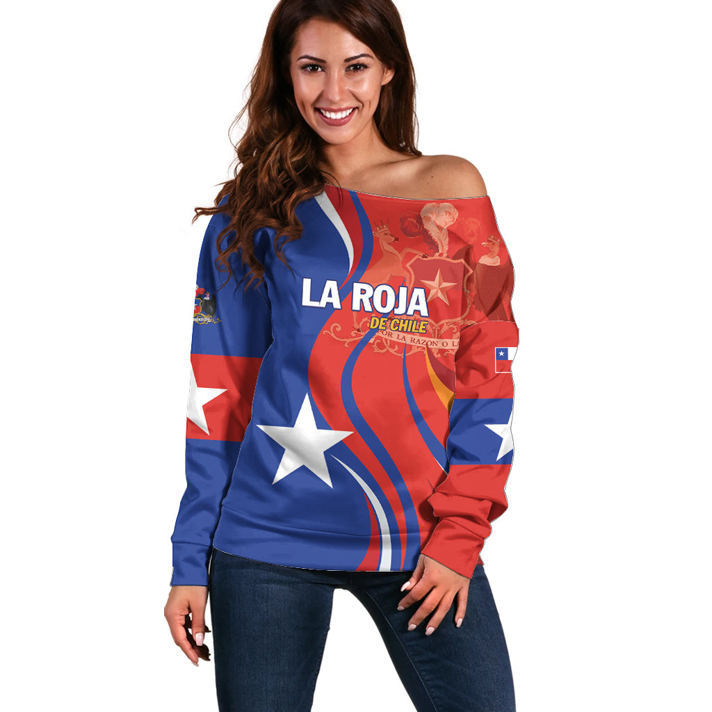 Personalized Chile 2024 Football Off Shoulder Sweater Concurso La Roja