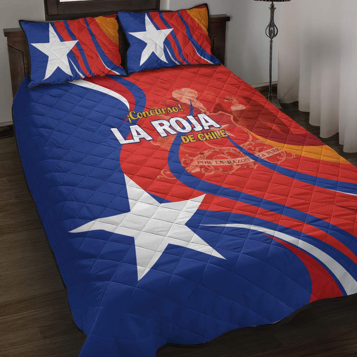 Chile 2024 Football Quilt Bed Set Concurso La Roja