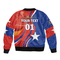 Personalized Chile 2024 Football Sleeve Zip Bomber Jacket Concurso La Roja - Wonder Print Shop