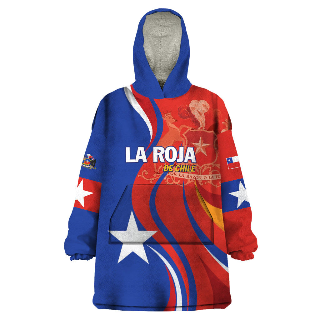 Personalized Chile 2024 Football Wearable Blanket Hoodie Concurso La Roja - Wonder Print Shop