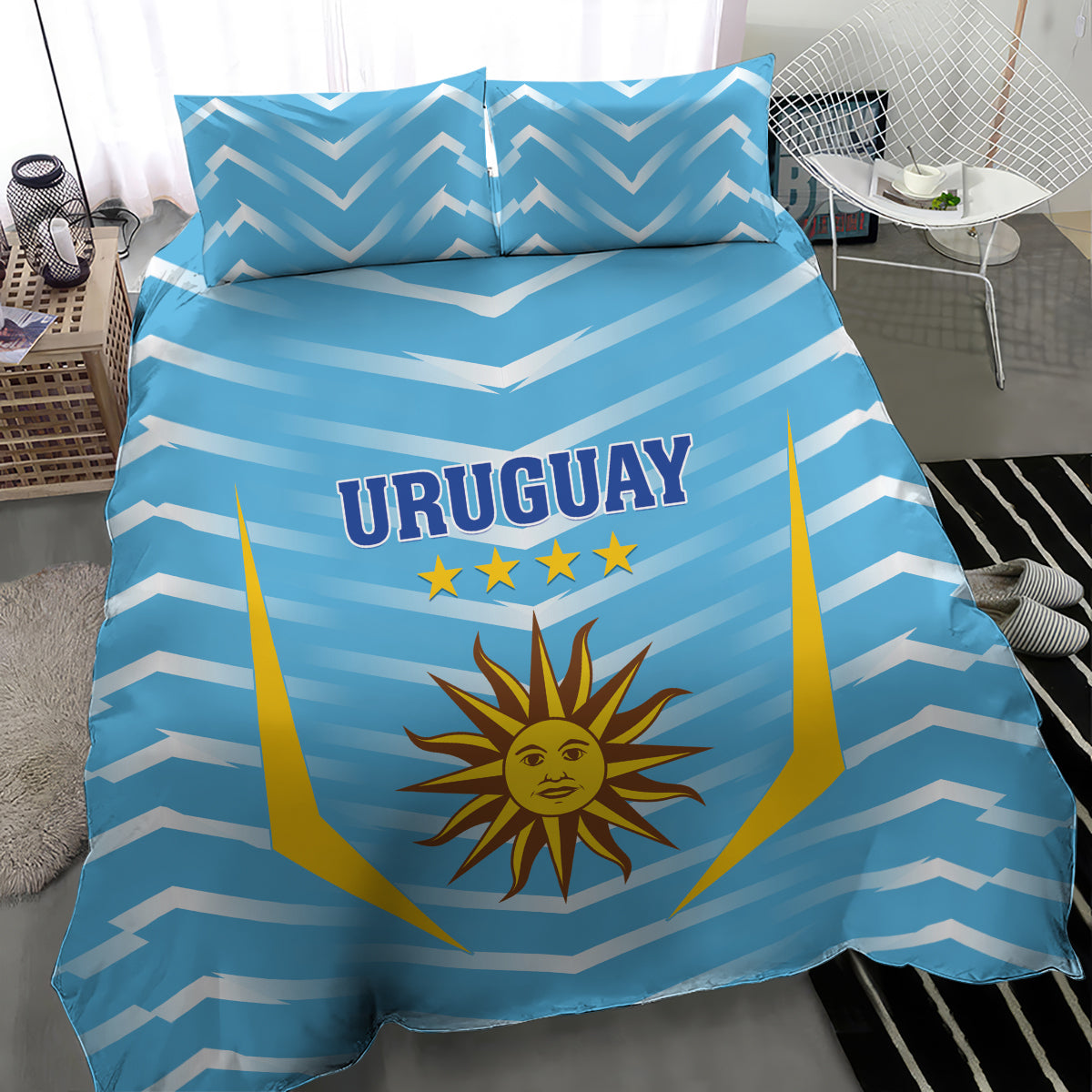 Uruguay 2024 Football Bedding Set Come On La Celeste - Wonder Print Shop