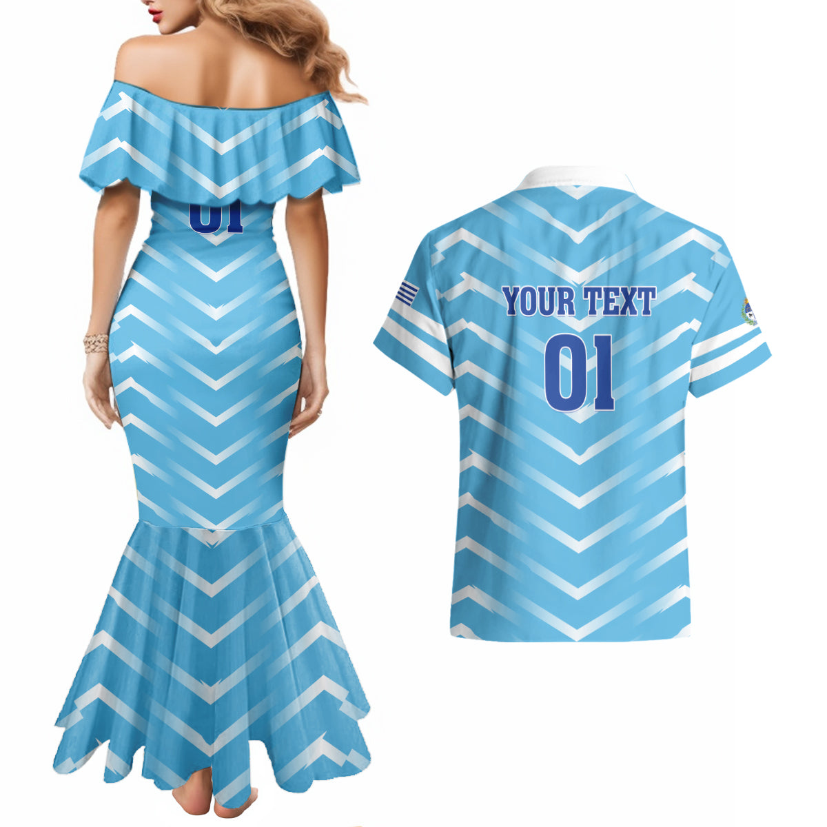 Personalized Uruguay 2024 Football Couples Matching Mermaid Dress and Hawaiian Shirt Come On La Celeste - Wonder Print Shop