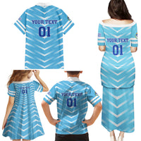 Personalized Uruguay 2024 Football Family Matching Puletasi and Hawaiian Shirt Come On La Celeste - Wonder Print Shop