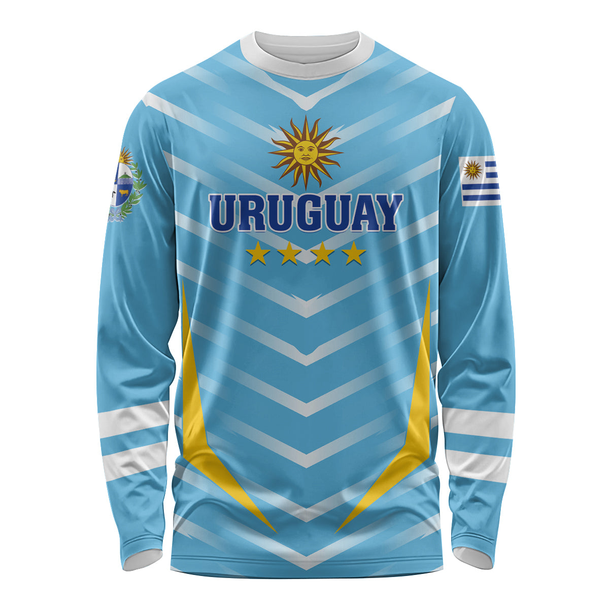 Personalized Uruguay 2024 Football Long Sleeve Shirt Come On La Celeste - Wonder Print Shop