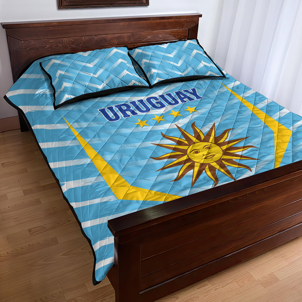 Uruguay 2024 Football Quilt Bed Set Come On La Celeste - Wonder Print Shop