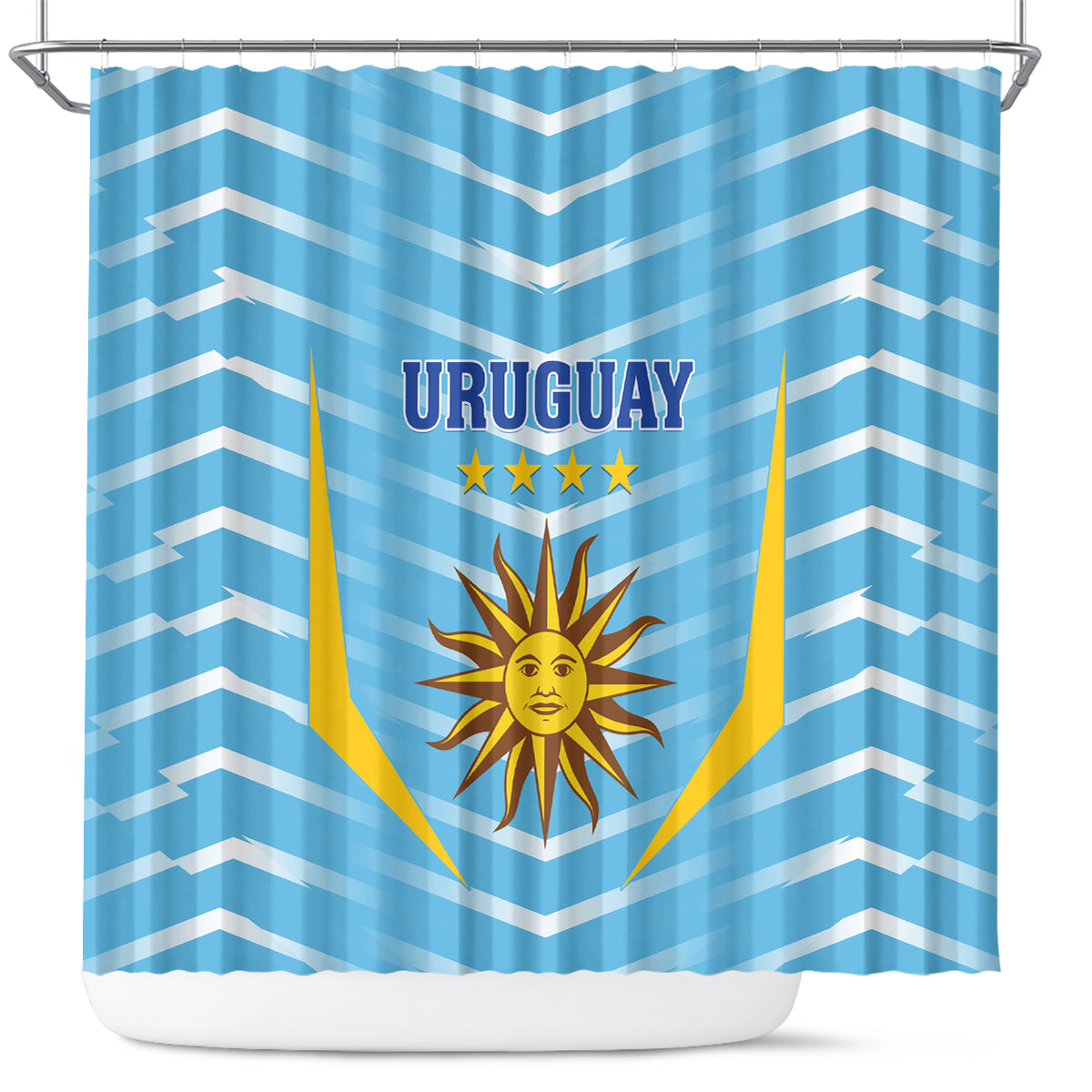 Uruguay 2024 Football Shower Curtain Come On La Celeste