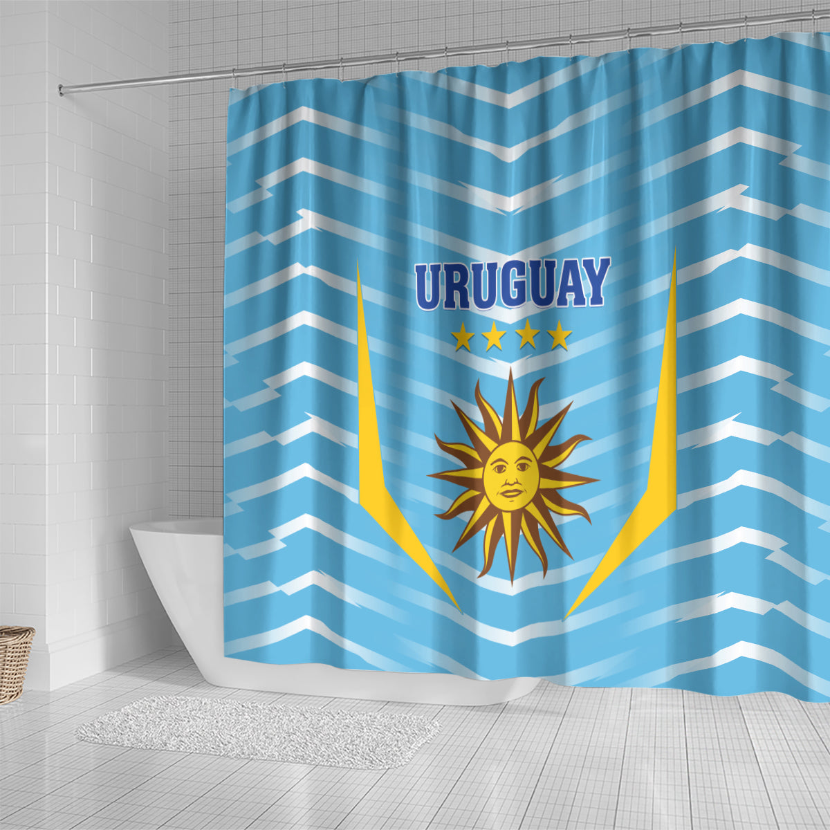 Uruguay 2024 Football Shower Curtain Come On La Celeste