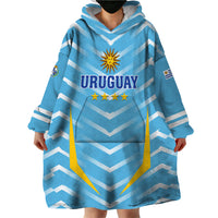 Personalized Uruguay 2024 Football Wearable Blanket Hoodie Come On La Celeste - Wonder Print Shop