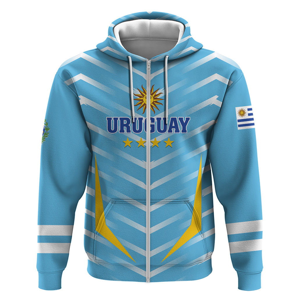 Personalized Uruguay 2024 Football Zip Hoodie Come On La Celeste