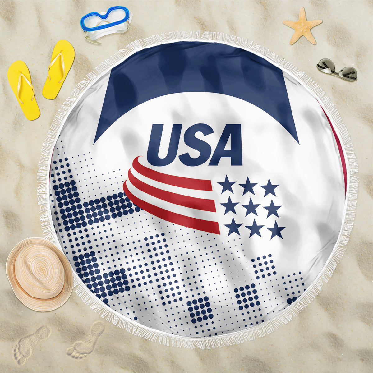 USA 2024 Soccer Beach Blanket The Stars and Stripes Go Champion