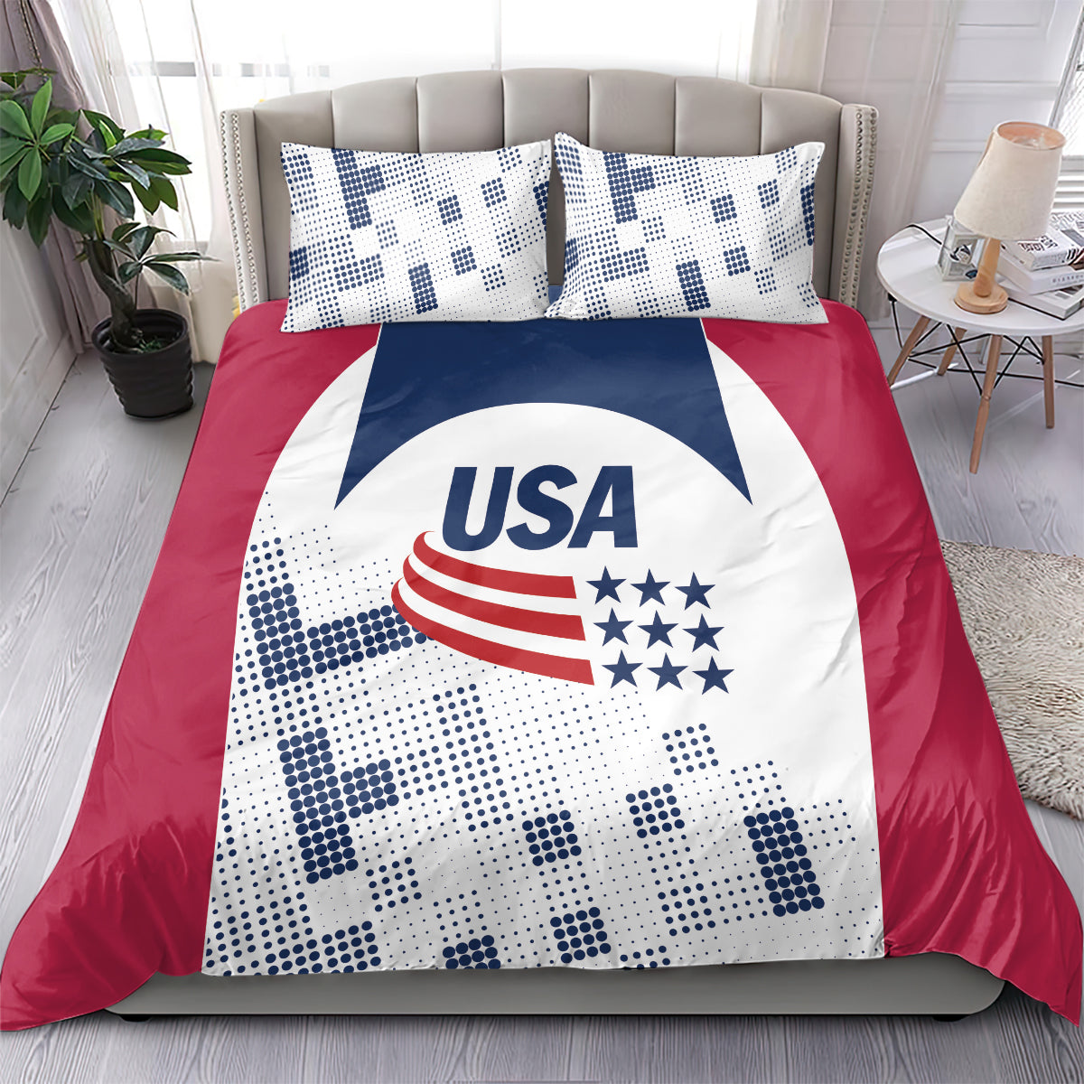 USA 2024 Soccer Bedding Set The Stars and Stripes Go Champion - Wonder Print Shop