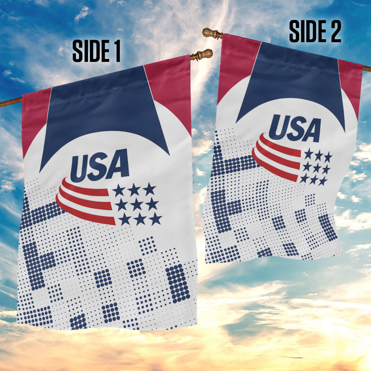 USA 2024 Soccer Garden Flag The Stars and Stripes Go Champion - Wonder Print Shop