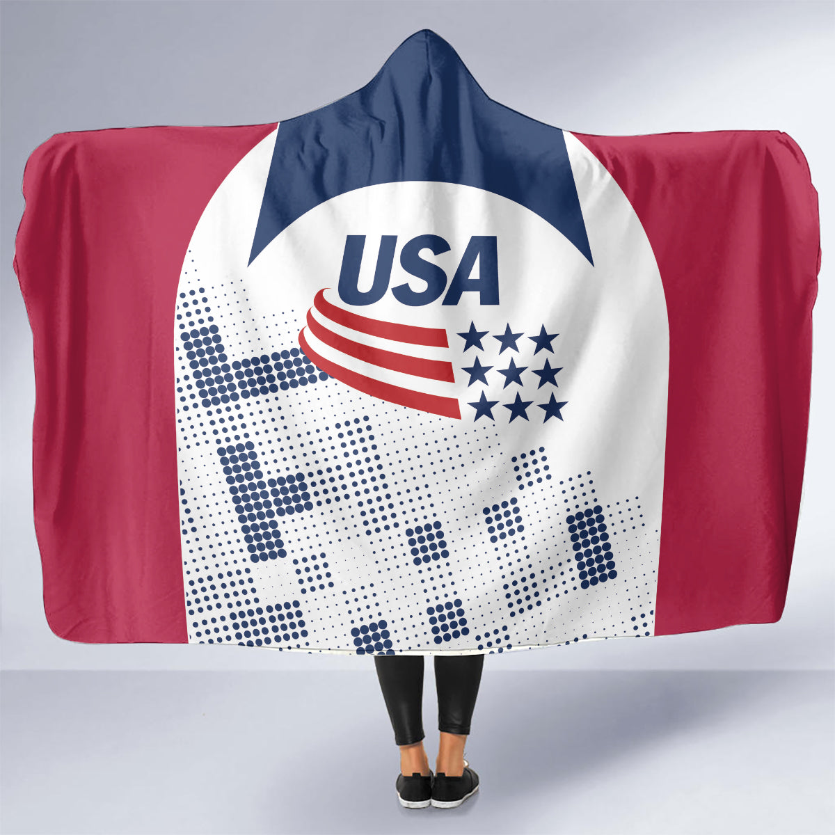 USA 2024 Soccer Hooded Blanket The Stars and Stripes Go Champion