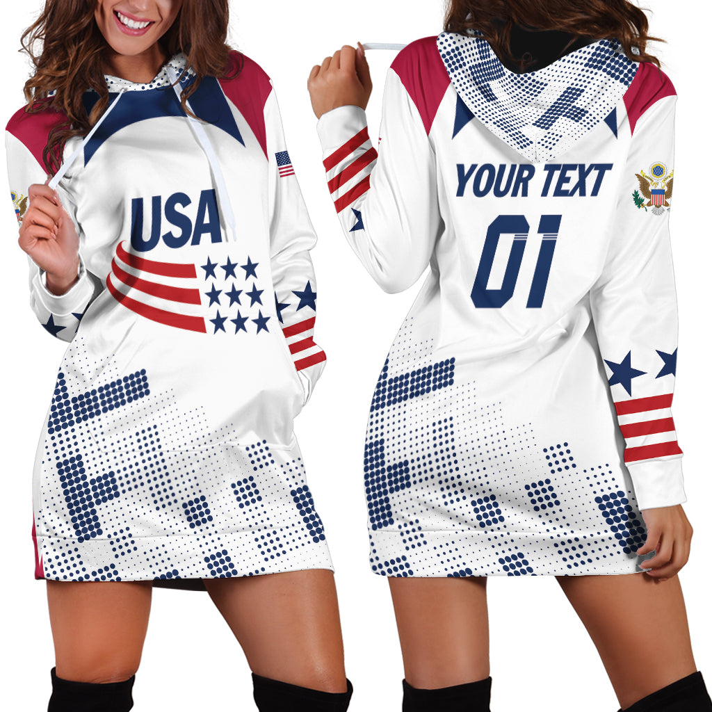 Personalized USA 2024 Soccer Hoodie Dress The Stars and Stripes Go Champion - Wonder Print Shop