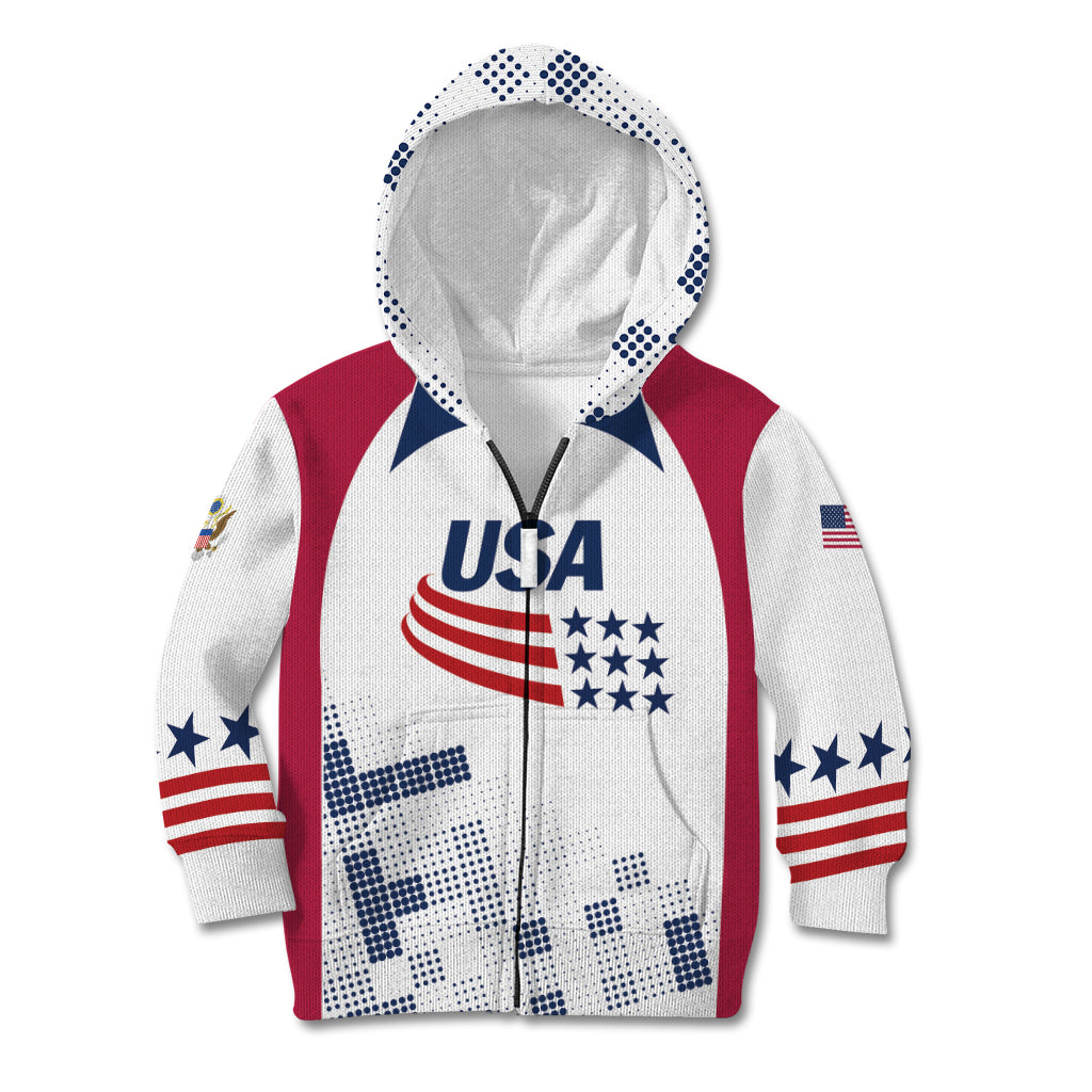 Personalized USA 2024 Soccer Kid Hoodie The Stars and Stripes Go Champion - Wonder Print Shop