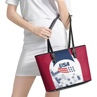 USA 2024 Soccer Leather Tote Bag The Stars and Stripes Go Champion - Wonder Print Shop