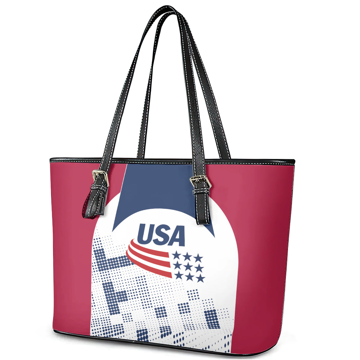 USA 2024 Soccer Leather Tote Bag The Stars and Stripes Go Champion - Wonder Print Shop