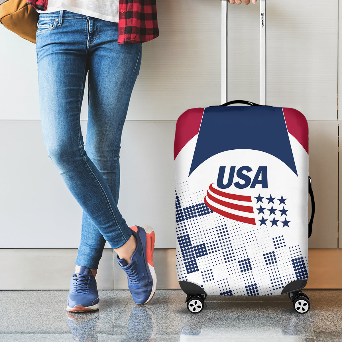USA 2024 Soccer Luggage Cover The Stars and Stripes Go Champion - Wonder Print Shop
