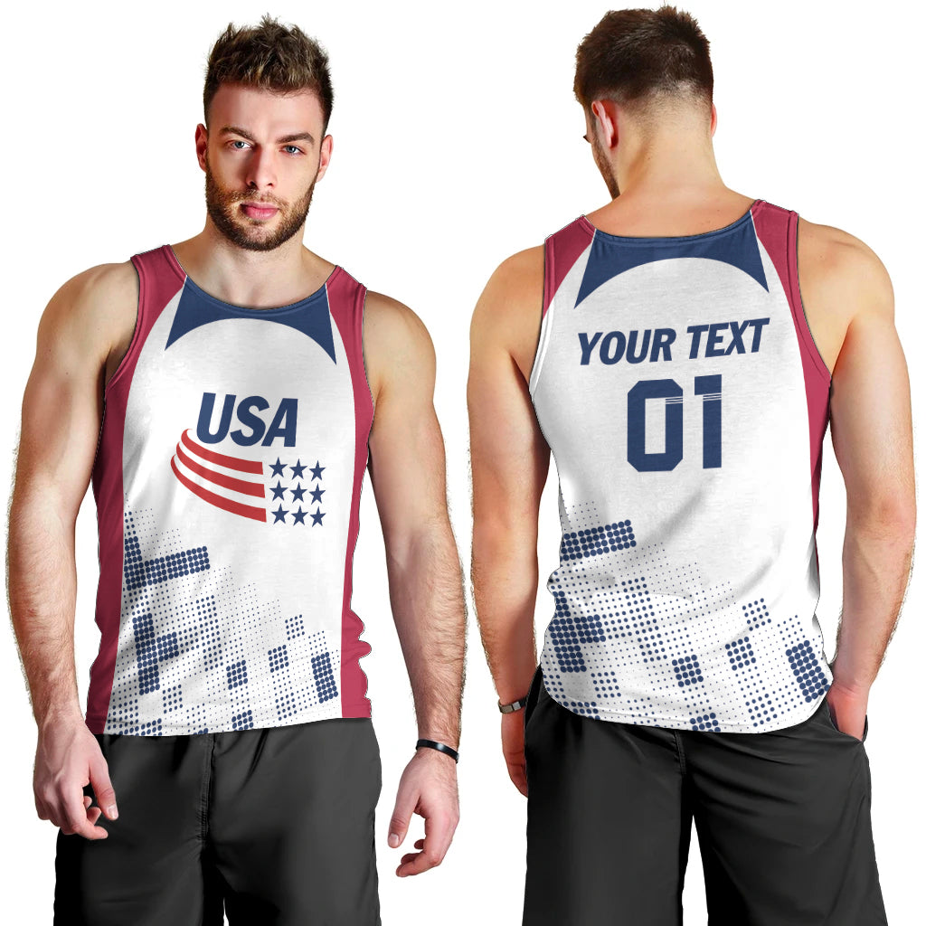 Personalized USA 2024 Soccer Men Tank Top The Stars and Stripes Go Champion - Wonder Print Shop