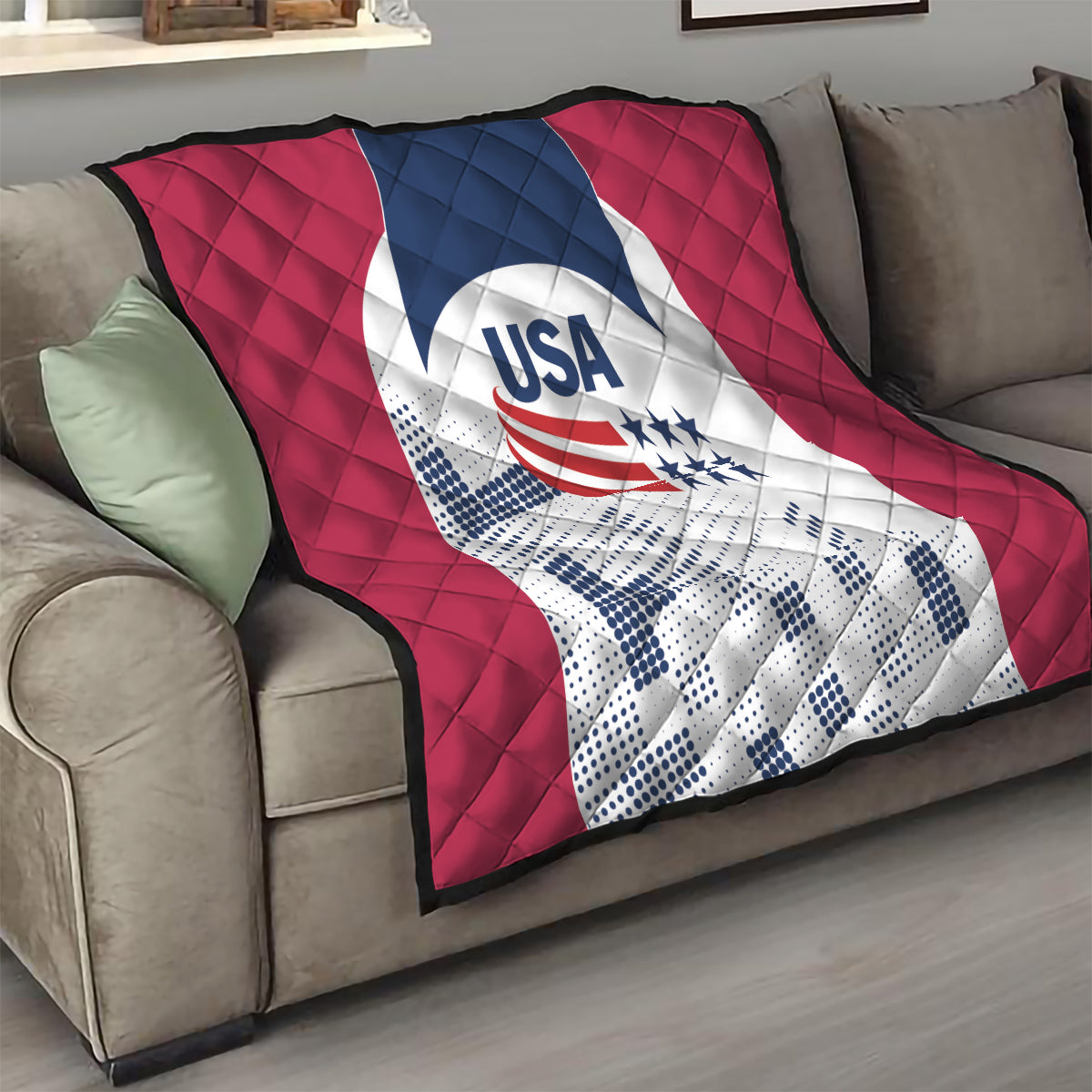 USA 2024 Soccer Quilt The Stars and Stripes Go Champion - Wonder Print Shop