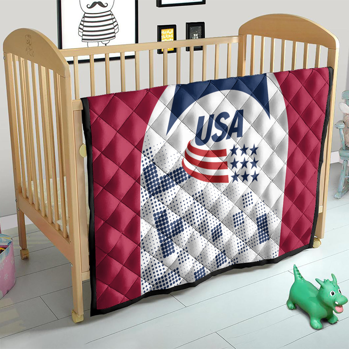 USA 2024 Soccer Quilt The Stars and Stripes Go Champion - Wonder Print Shop