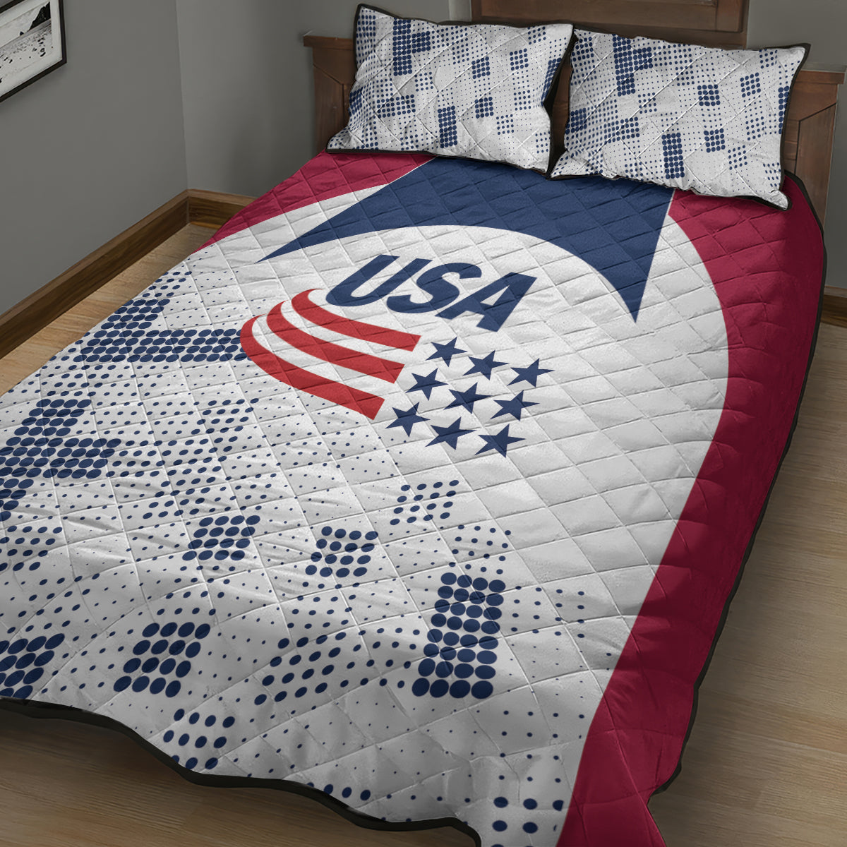 USA 2024 Soccer Quilt Bed Set The Stars and Stripes Go Champion - Wonder Print Shop