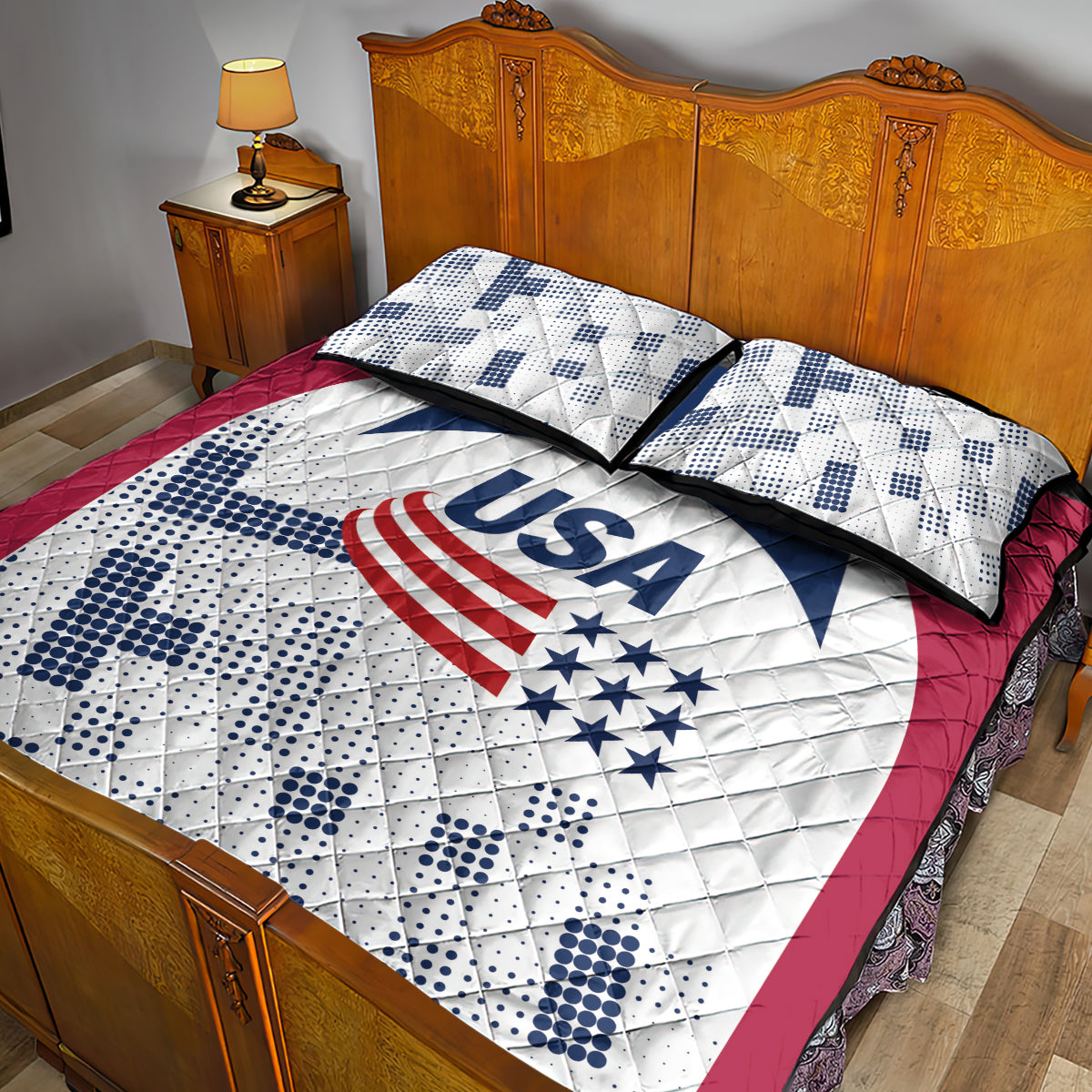 USA 2024 Soccer Quilt Bed Set The Stars and Stripes Go Champion - Wonder Print Shop