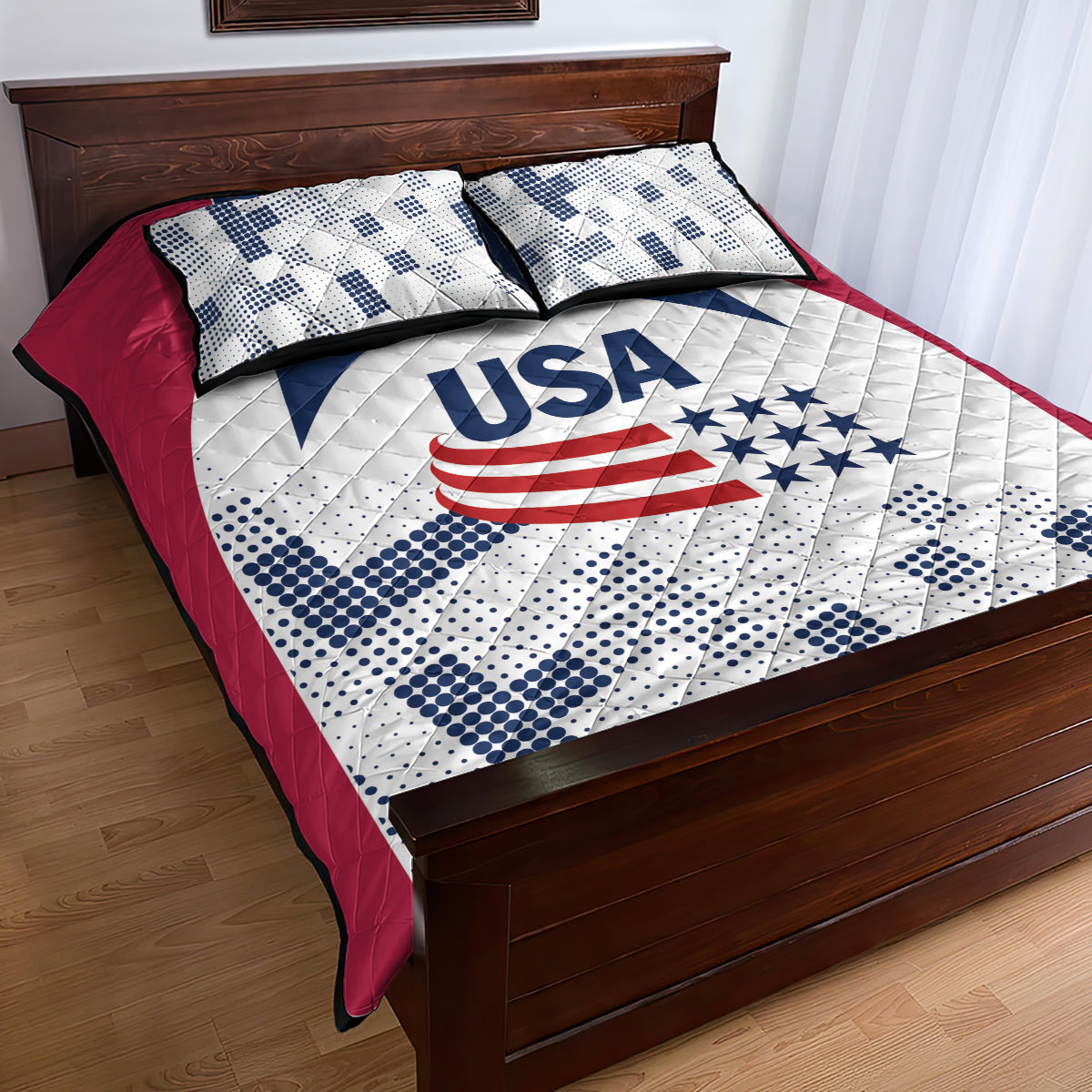 USA 2024 Soccer Quilt Bed Set The Stars and Stripes Go Champion - Wonder Print Shop