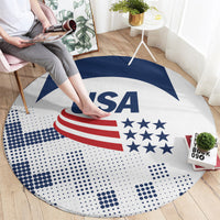 USA 2024 Soccer Round Carpet The Stars and Stripes Go Champion